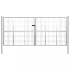 vidaXL Ezüstszínű horganyzott acél kertkapu 415 x 225 cm kerti dekoráció
