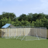 vidaXL ezüstszínű horganyzott acél kutyakennel tetővel 6x6x2,5 m