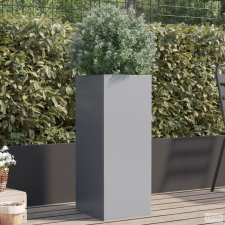 vidaXL Ezüstszínű horganyzott acél növénytartó 32x27,5x75 cm kerti tárolás