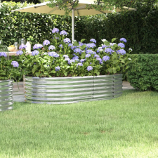 vidaXL ezüstszínű porszórt acél kerti ültetőláda 152x80x36 cm kerti dekoráció