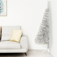 vidaXL ezüstszínű PVC fél műkarácsonyfa állvánnyal 120 cm műfenyő