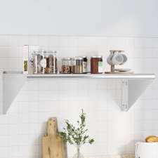 vidaXL ezüstszínű rozsdamentes acél falipolc 100 x 45 x 31 cm bútor