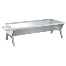 vidaXL ezüstszínű rozsdamentes acél grilltálca 118 x 42 x 30,5 cm (319969) grillsütő