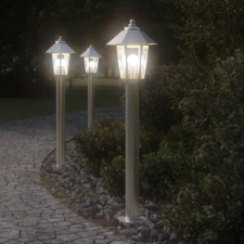 vidaXL ezüstszínű rozsdamentes acél kültéri állólámpa 80 cm kültéri világítás