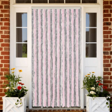 vidaXL Ezüstszürke és rózsaszín zsenília rovarfüggöny 90 x 220 cm szúnyogháló