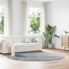 vidaXL ezüstszürke poliészter hosszú szálú bozontos szőnyeg 240x240 cm lakástextília