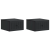  vidaXL Fali éjjeli szekrény 2 pcs Fekete 33 x 34,5 x 20 cm Szerelt Fa