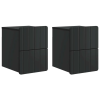 vidaXL Fali éjjeli szekrény 2 pcs Fekete 33 x 34,5 x 43 cm Szerelt Fa