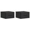  vidaXL Fali éjjeli szekrény 2 pcs Fekete 34,5 x 33 x 20 cm Szerelt Fa