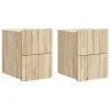 vidaXL Fali éjjeli szekrény 2 pcs Sonoma Tölgy 33 x 34,5 x 43 cm
