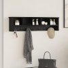 vidaXL Fali Kabáthorog polcokkal Musta tammi 100 x 16 x 26 cm Faanyag