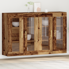 vidaXL Fali szekrények 2 db Régi fa 69,5x34x90 cm Műanyag fa bútor