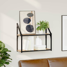 vidaXL Falpolc polcokkal kézműves tölgy 60 x 21 x 51 cm Faanyag bútor