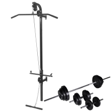vidaXL falra szerelhető edzőtorony súlyzókészlettel 30,5 kg fitness eszköz