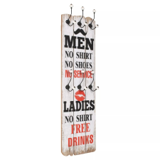 vidaXL falra szerelhető fogas 6 akasztóval 120 x 40 cm „MEN LADIES” bútor