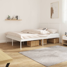vidaXL fehér acél ágykeret fejtámlával 206 x 146 x 90,5 cm ágy és ágykellék