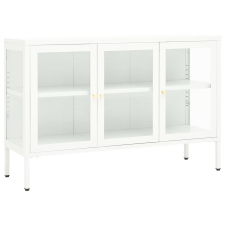 vidaXL fehér acél és üveg tálalószekrény 105 x 35 x 70 cm (336068) bútor