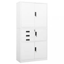 vidaXL fehér acél irodai szekrény 90 x 40 x 180 cm irattároló szekrény