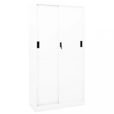vidaXL fehér acél tolóajtós irodai szekrény 90 x 40 x 180 cm üzletberendezés, dekoráció