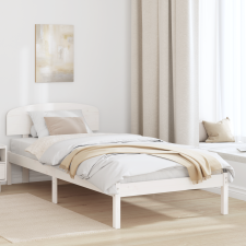 vidaXL Fehér Ágykeret Fejtámlával 100x200 cm Tömör Fa Fenyő ágy és ágykellék