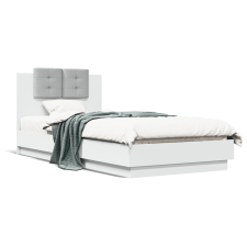 vidaXL fehér ágykeret fejtámlával és LED-világítással 100 x 200 cm ágy és ágykellék