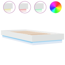 vidaXL fehér ágykeret LED-világítással 100 x 200 cm (839504) ágy és ágykellék