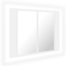 vidaXL fehér akril LED-es fürdőszobaszekrény tükörrel 60x12x45 cm (804956) fürdőszoba bútor