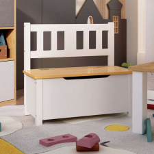 vidaXL fehér-bézs MDF gyermek tárolópad 60 x 30 x 55 cm bútor