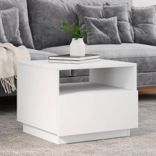 vidaXL fehér dohányzóasztal LED-lámpákkal 50 x 49 x 40 cm bútor