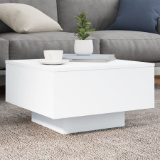 vidaXL fehér dohányzóasztal LED-lámpákkal 55 x 55 x 31 cm bútor
