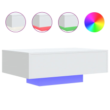 vidaXL fehér dohányzóasztal LED-lámpákkal 85 x 55 x 31 cm (836609) bútor