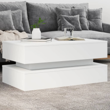 vidaXL fehér dohányzóasztal LED-lámpákkal 90x50x40 cm bútor