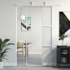 vidaXL fehér edzett üveg és alumínium tolóajtó 90 x 205 cm építőanyag