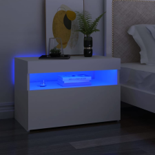 vidaXL fehér éjjeliszekrény LED-lámpákkal 60 x 35 x 40 cm bútor