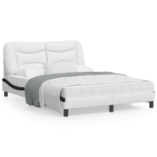 vidaXL fehér és fekete műbőr ágykeret fejtámlával 140 x 190 cm ágy és ágykellék