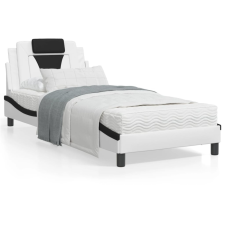 vidaXL Fehér és fekete műbőr ágykeret LED-világítással 80 x 200 cm ágy és ágykellék