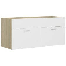 vidaXL fehér és sonoma-tölgy forgácslap mosdószekrény 100x38,5x46 cm (804679) fürdőszoba bútor