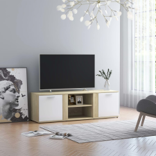 vidaXL fehér és sonoma tölgy színű forgácslap TV-szekrény 120x34x37 cm bútor