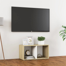 vidaXL fehér és tölgyszínű forgácslap TV-szekrény 72 x 35 x 36,5 cm bútor