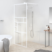 vidaXL Fehér ESG üveg zuhanyfal küszöb nélküli zuhanyhoz 90x195 cm kád, zuhanykabin