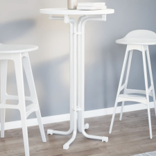 vidaXL fehér étkezőasztal szerelt fa és acél Ø60x110 cm bútor