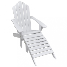 vidaXL Fehér fa kerti szék zsámollyal kerti bútor