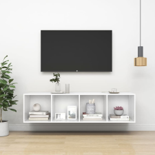 vidaXL fehér falra szerelhető forgácslap TV-szekrény 37x37x142,5 cm bútor