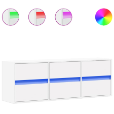 vidaXL fehér falra szerelhető TV-szekrény LED-lámpákkal 130x31x45 cm (852299) bútor