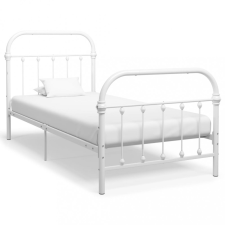 vidaXL Fehér fém ágykeret 90 x 200 cm ágy és ágykellék