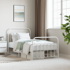 vidaXL fehér fém ágykeret fej- és lábtámlával 100 x 190 cm ágy és ágykellék