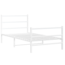 vidaXL fehér fém ágykeret fej- és lábtámlával 100 x 190 cm (355426) ágy és ágykellék