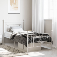 vidaXL fehér fém ágykeret fej- és lábtámlával 100x200 cm ágy és ágykellék