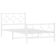 vidaXL fehér fém ágykeret fej- és lábtámlával 100x200 cm (376288) ágy és ágykellék