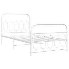 vidaXL fehér fém ágykeret fej- és lábtámlával 107 x 203 cm ágy és ágykellék